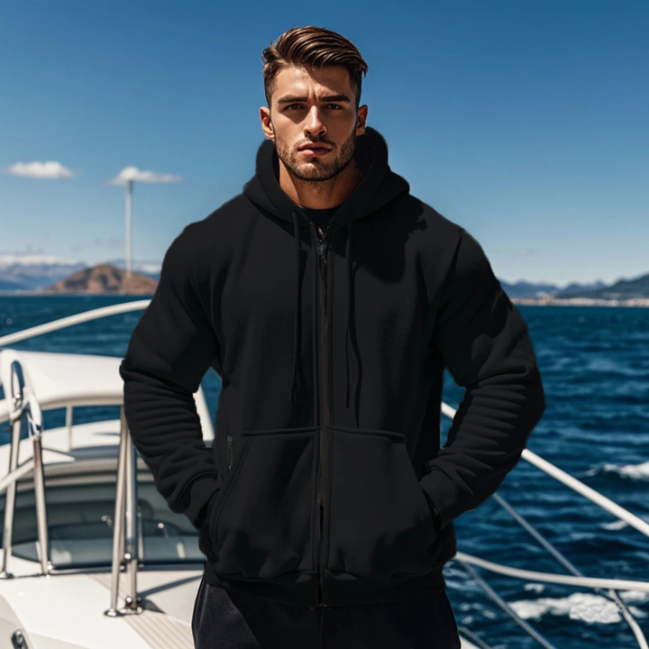 Freja Andersen | Herre varm afslappet varm Zip Hoodie jakke