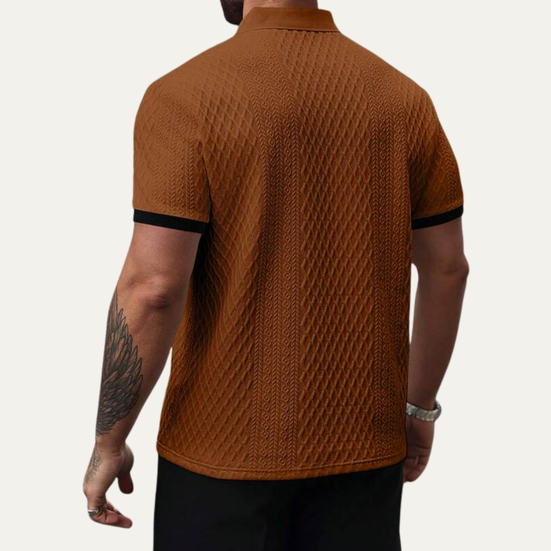 Crestview Ridge herre sommer tekstureret poloshirt med Contrast krave