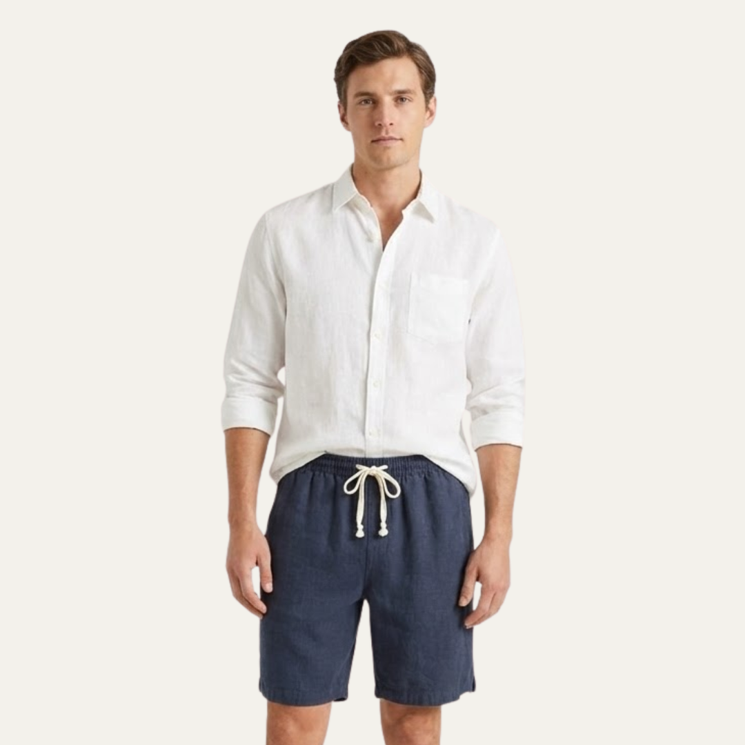 Rowley hør shorts - snøre shorts til mænd