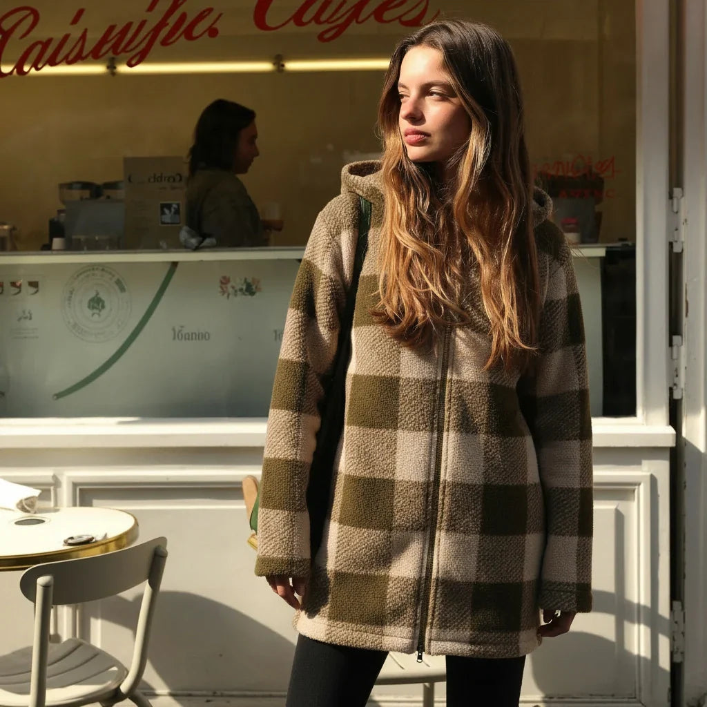 Willow | Ternet fleecefrakke med hætte — 2