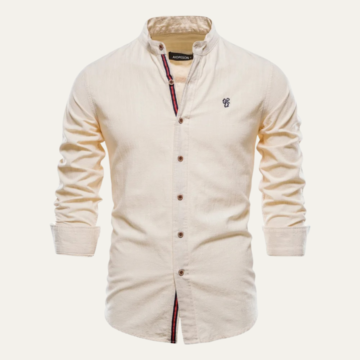 Pineview Ridge herre slim fit stående krave afslappet skjorte