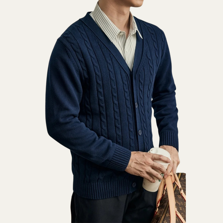 Heathmoor | Herre Stylish V-hals strik vinter cardigan
