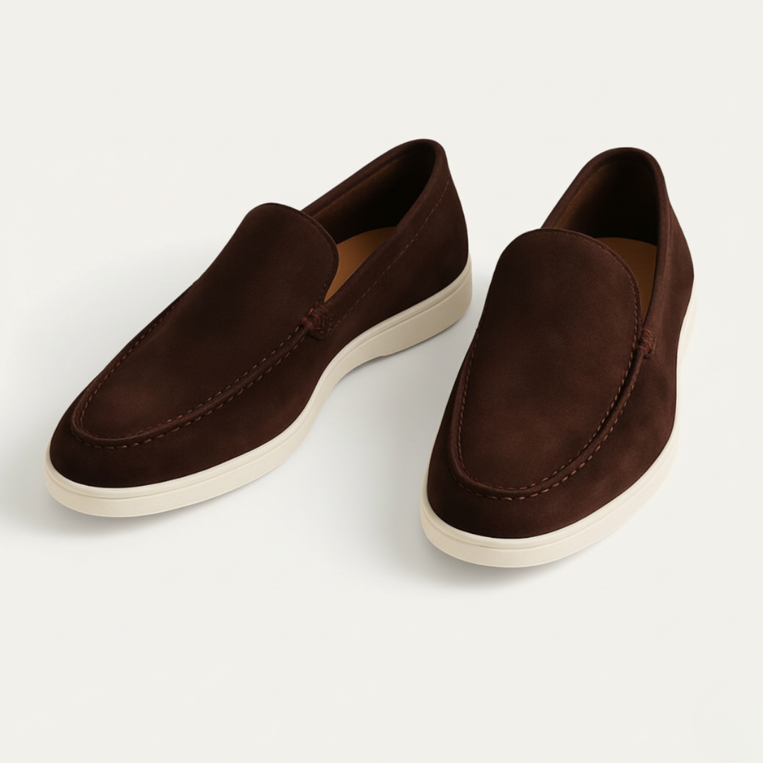 Ashbourne ruskind loafers til mænd