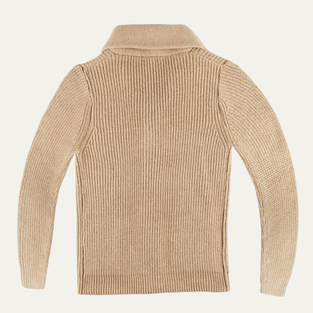 Freja Andersen | Herre Shawl krave strik knaplukning uld cardigan