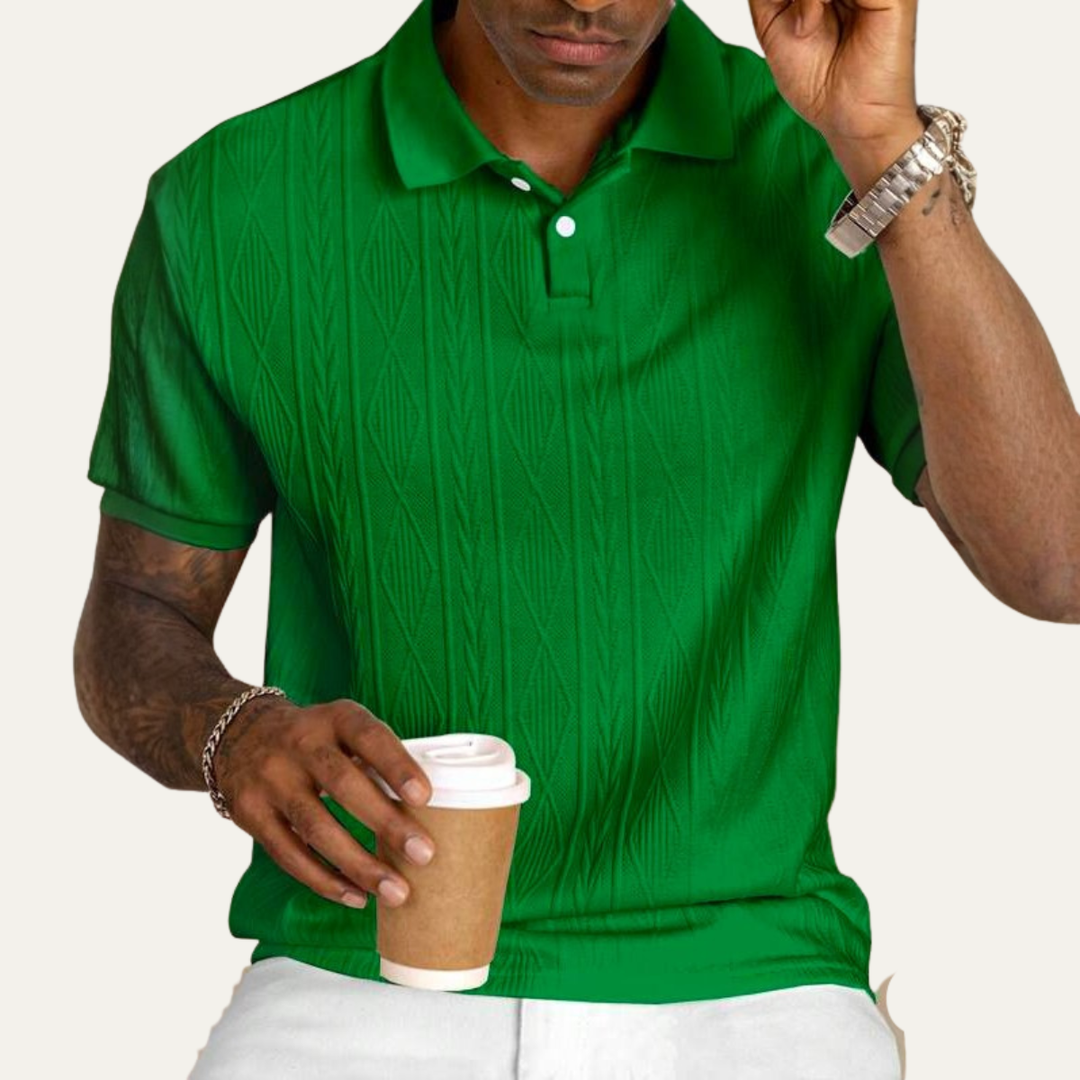 Willowstone Ridge herre tekstureret knaplukket trendy poloshirt