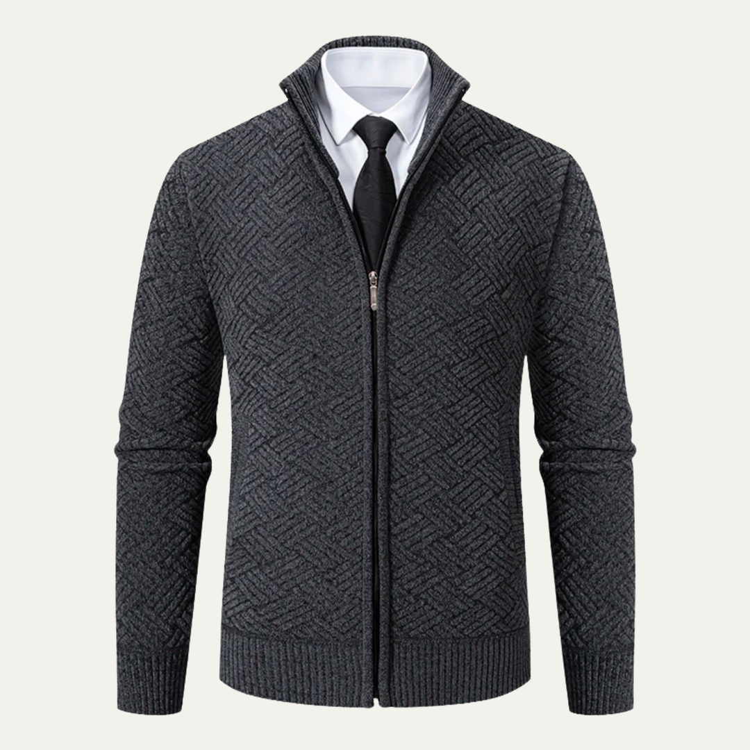 Freja Andersen | Herre varm fleeceforet tyk strikket Full Zip jakke