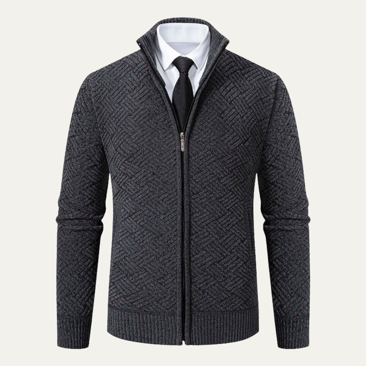 Freja Andersen | Herre varm fleeceforet tyk strikket Full Zip jakke