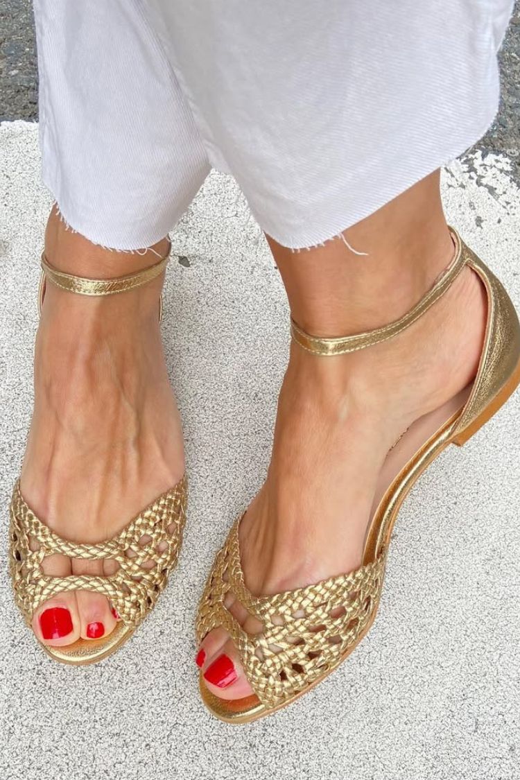 Isadora | Flettede metalliske sandaler