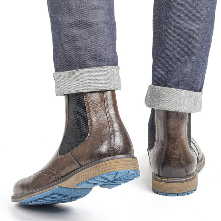 Monopoli | Herre klassisk Brogue Slip On Chelsea-støvler