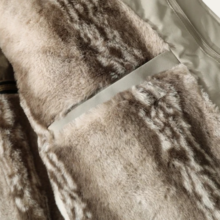 Lacco Ameno herre Fur Lined quiltet vinter jakke med sherpa krave