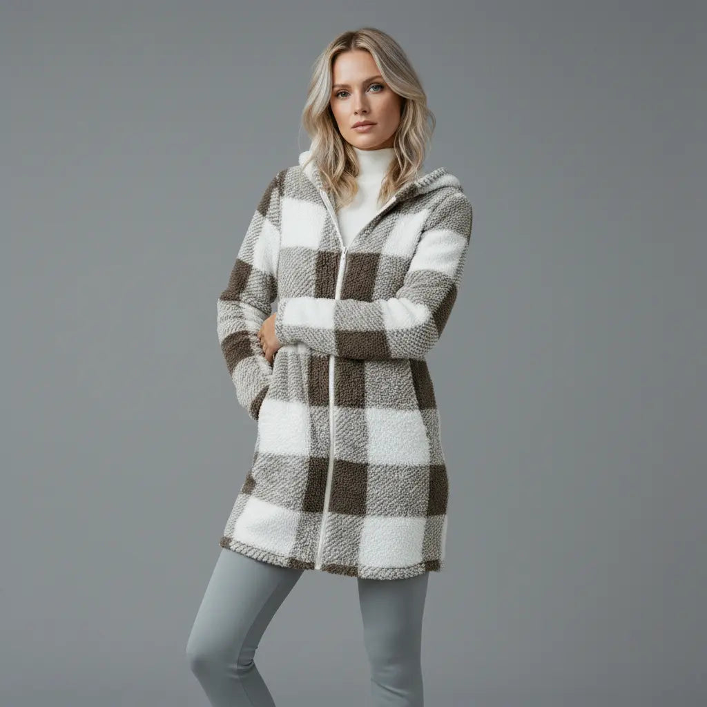Willow | Ternet fleecefrakke med hætte — 3