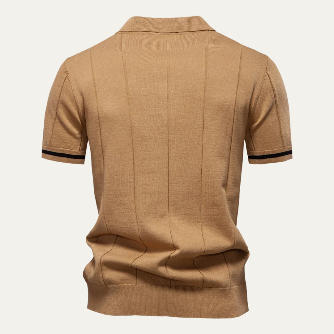 San Marino herre Zip Up slim fit poloshirt