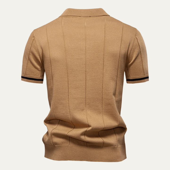 San Marino herre Zip Up slim fit poloshirt
