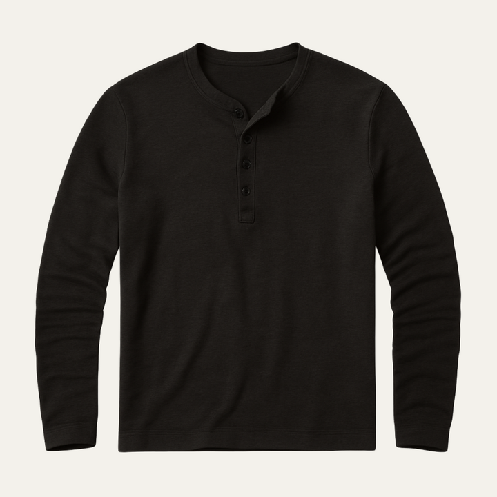 Freja Andersen | Herre langærmet Henley skjorte - moderne bomuld top