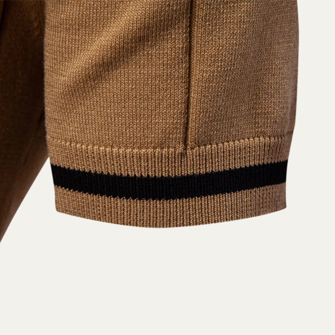 San Marino herre Zip Up slim fit poloshirt