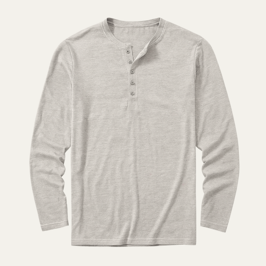 Freja Andersen | Herre langærmet Henley skjorte - moderne bomuld top