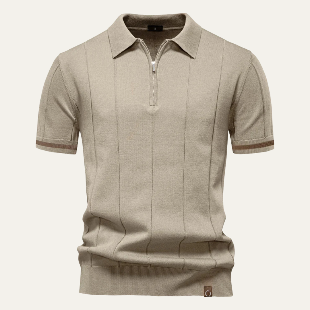 San Marino herre Zip Up slim fit poloshirt