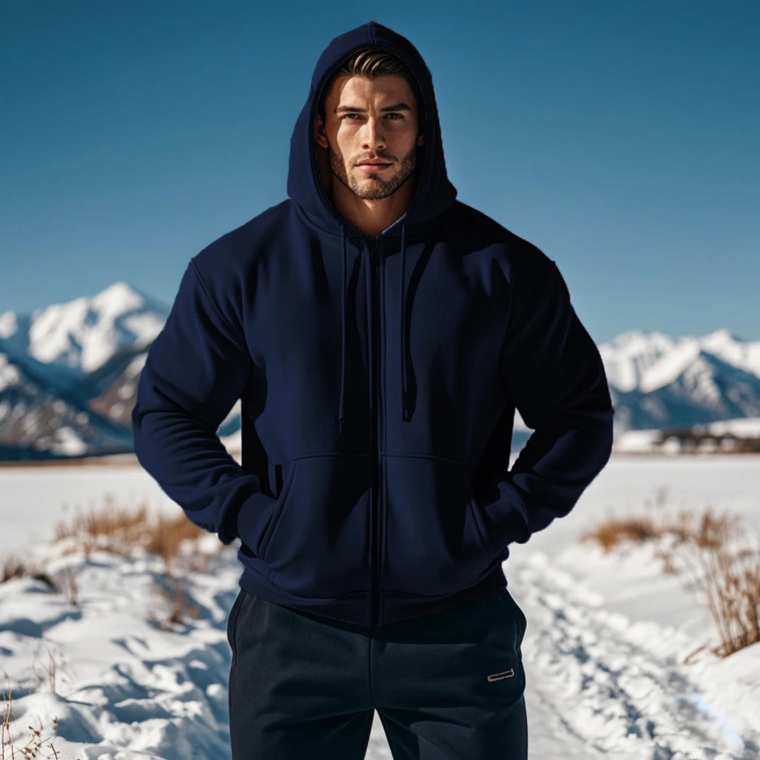 Freja Andersen | Herre varm afslappet varm Zip Hoodie jakke