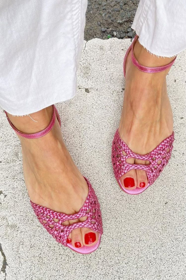 Isadora | Flettede metalliske sandaler