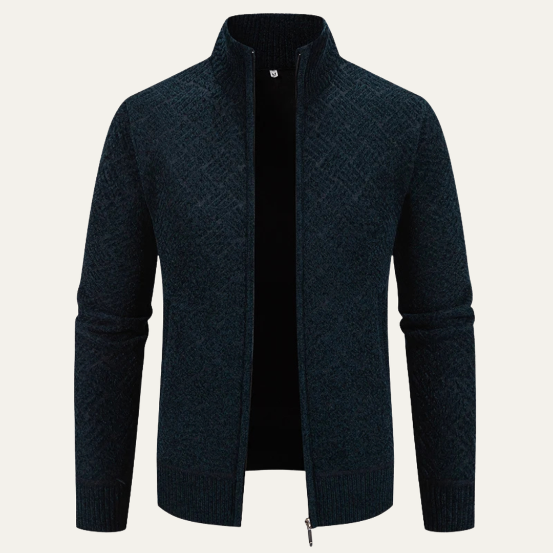 Freja Andersen | Herre varm fleeceforet tyk strikket Full Zip jakke