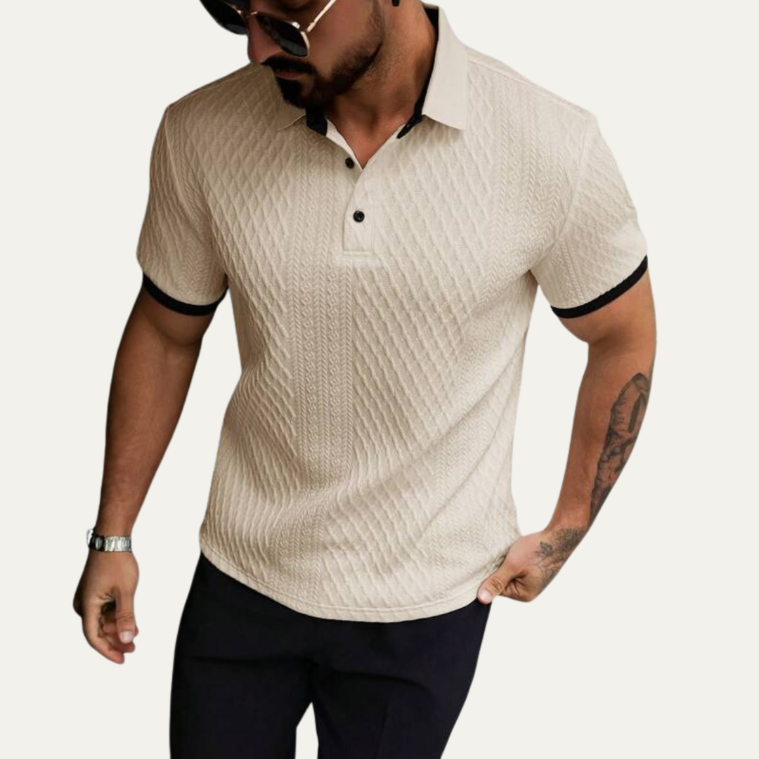 Brookside Park herre klassisk tekstureret poloshirt med Contrast krave