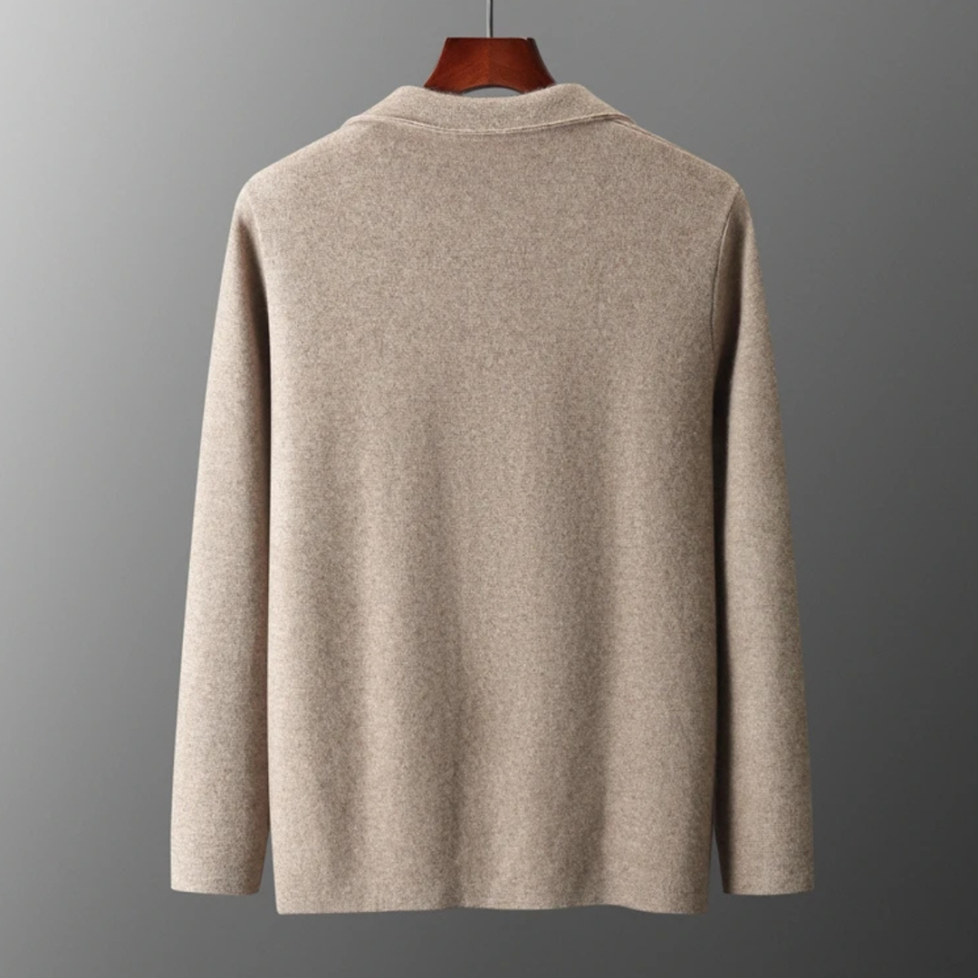 Freja Andersen | Herre blød jakkesæt krave merino uld strik cardigan