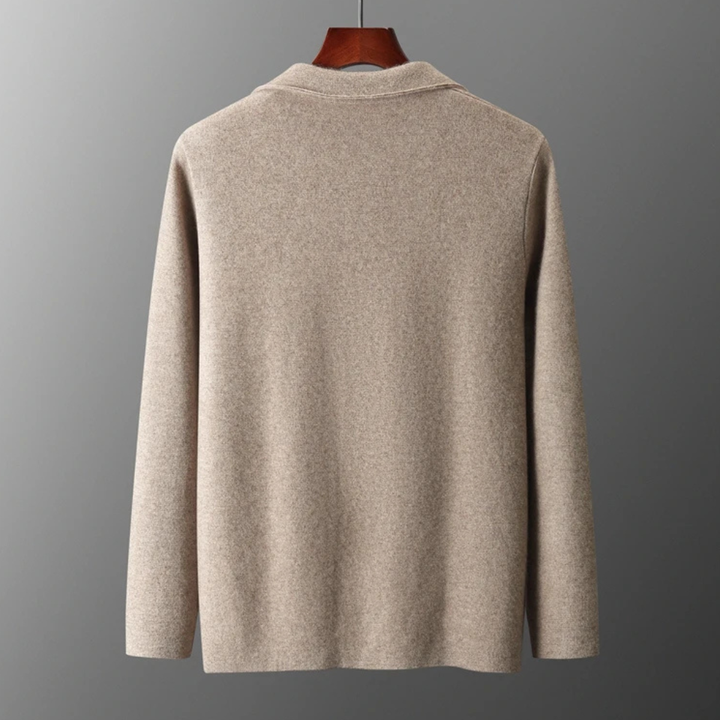 Freja Andersen | Herre blød jakkesæt krave merino uld strik cardigan