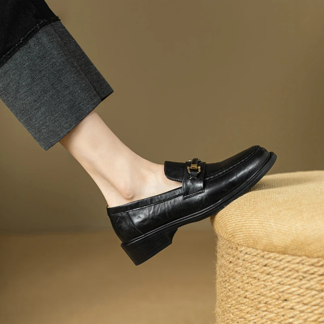 Montepulciano | Herre klassisk Slip On læder loafers med Metal Buckle