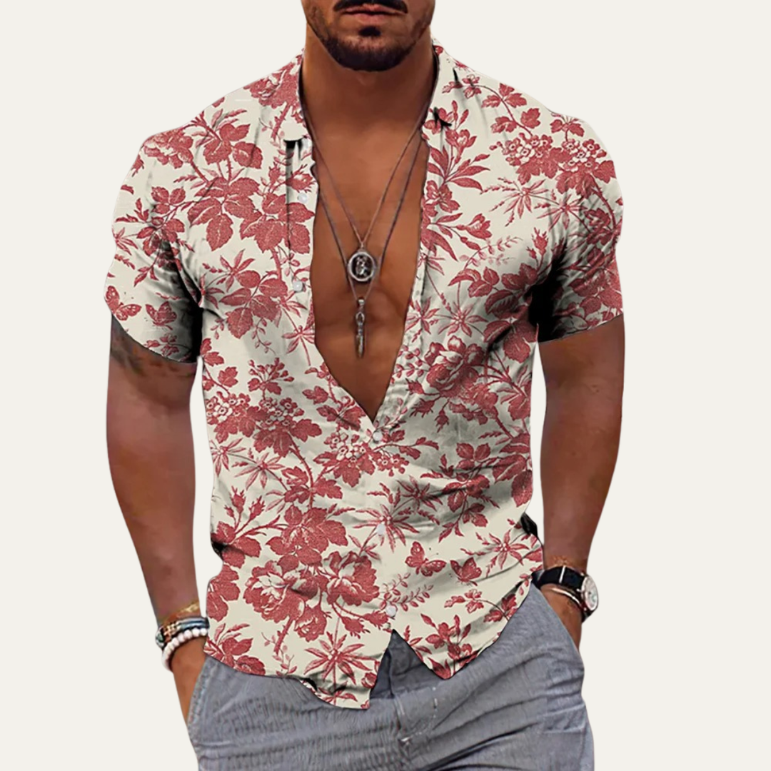 Ironwood Hill herre blød Tropical Coconut mønster Hawaiian Beach skjorte