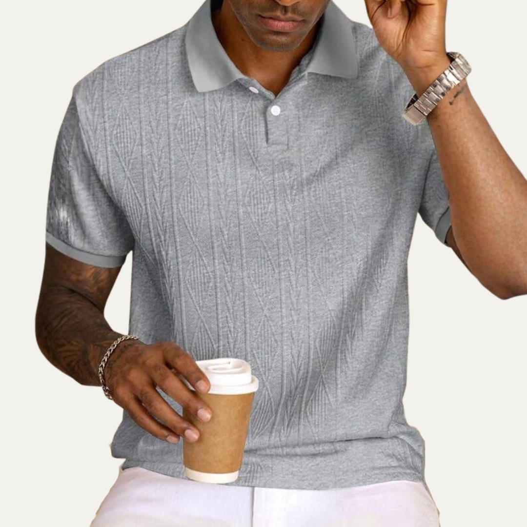 Willowstone Ridge herre tekstureret knaplukket trendy poloshirt