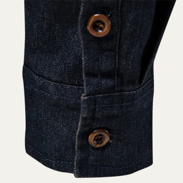 Freja Andersen | Herre trendy slim fit stående krave bomuld skjorte