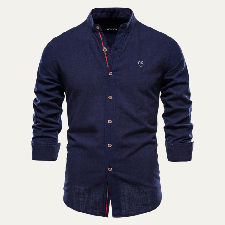 Pineview Ridge herre slim fit stående krave afslappet skjorte