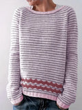 Afslappet sweater til kvinder med subtile striber