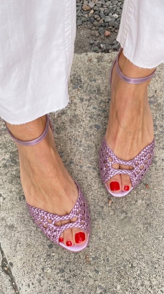 Isadora | Flettede metalliske sandaler