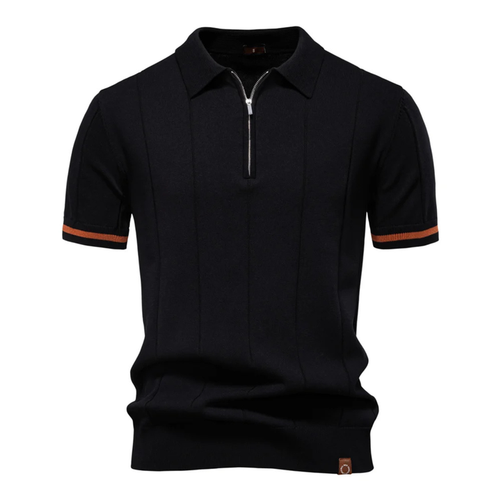 San Marino herre Zip Up slim fit poloshirt