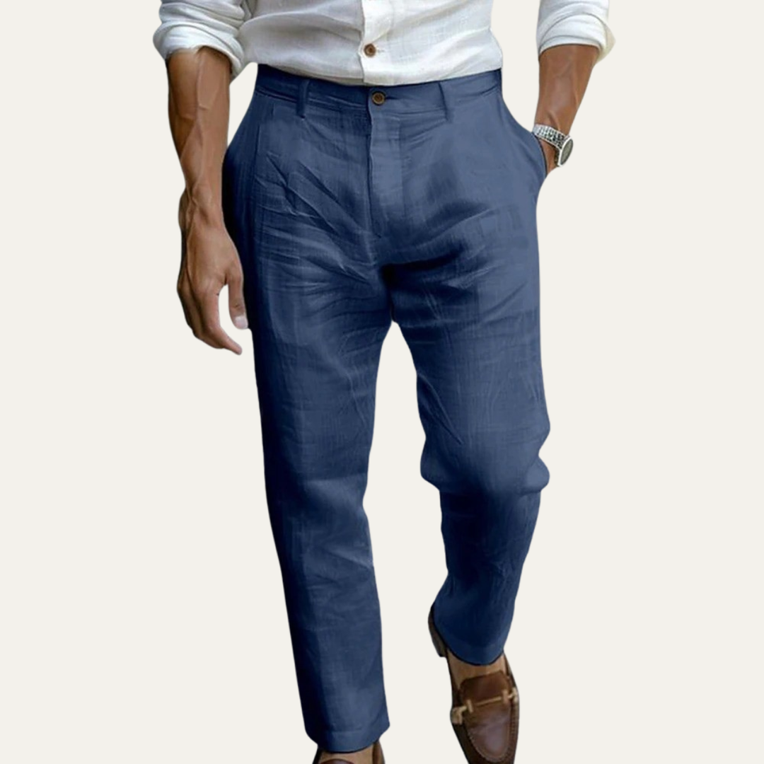 Elmwood Ridge herre bomuld hør Ankle Length bukser
