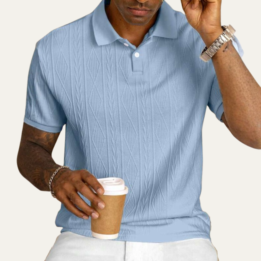 Willowstone Ridge herre tekstureret knaplukket trendy poloshirt