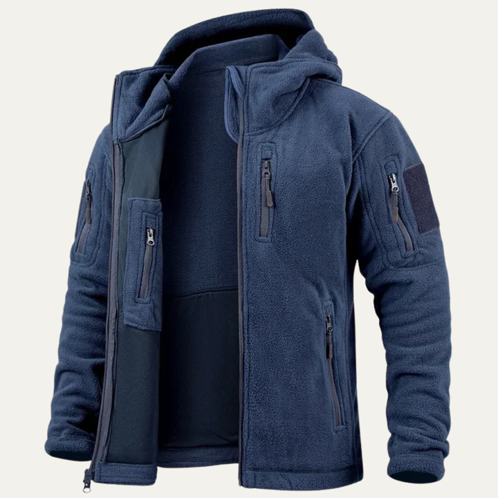 Freja Andersen | Herre varm Tactical Fleece jakke med Hood and Multi Pockets