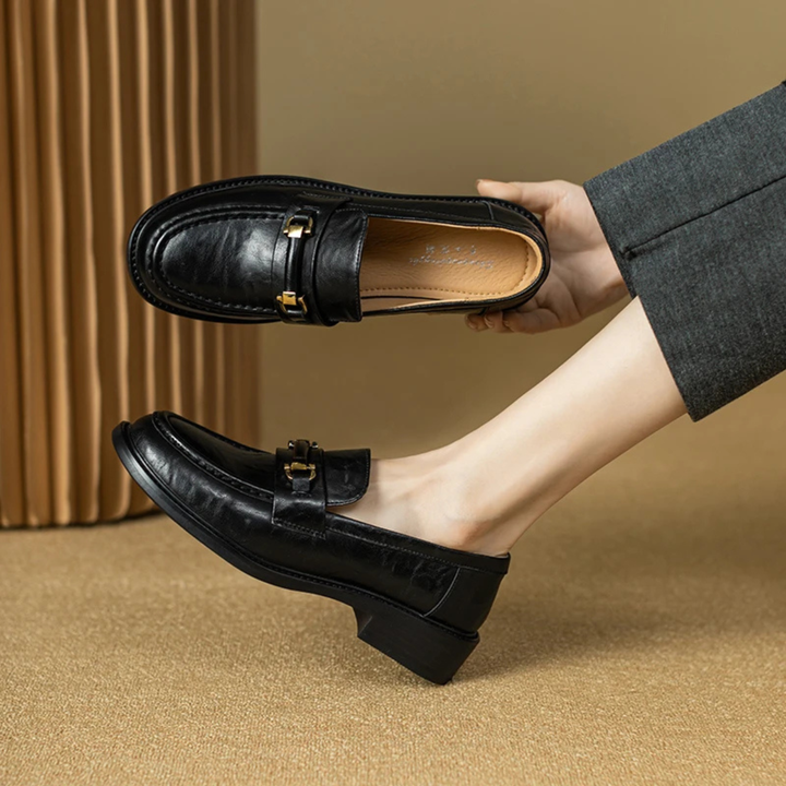 Montepulciano | Herre klassisk Slip On læder loafers med Metal Buckle