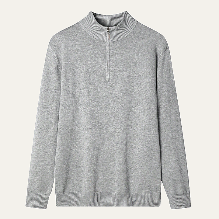 Brookline Ridge herre klassisk Mock Neck halv lynlås kashmir trøje