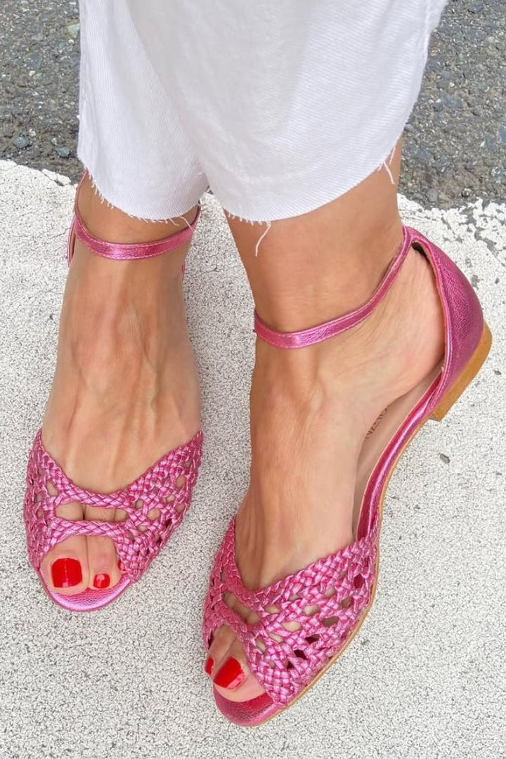 Isadora | Flettede metalliske sandaler