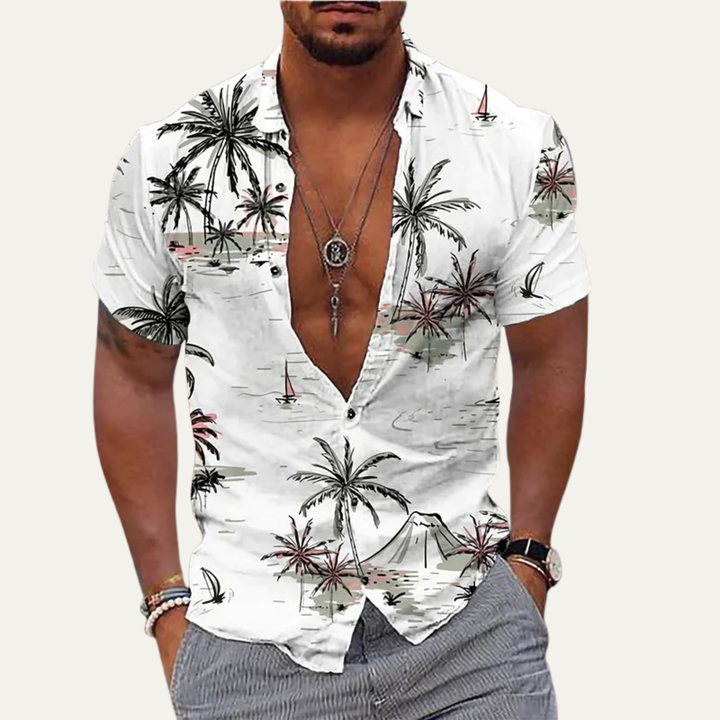 Freja Andersen | Herre klassisk Tropical Coconut mønster Hawaiian Beach skjorte
