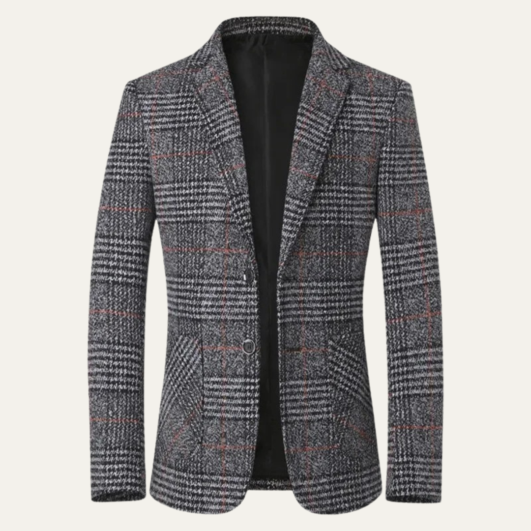 Freja Andersen | Herre slim fit Check Plaid tweed blazersæt