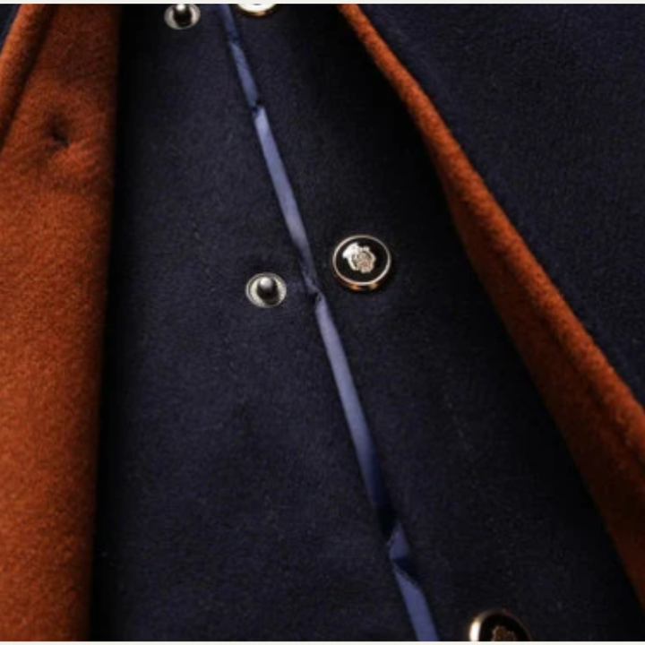 Freja Andersen | Herre Elegant klassisk uld vinter frakke med quiltet Lining