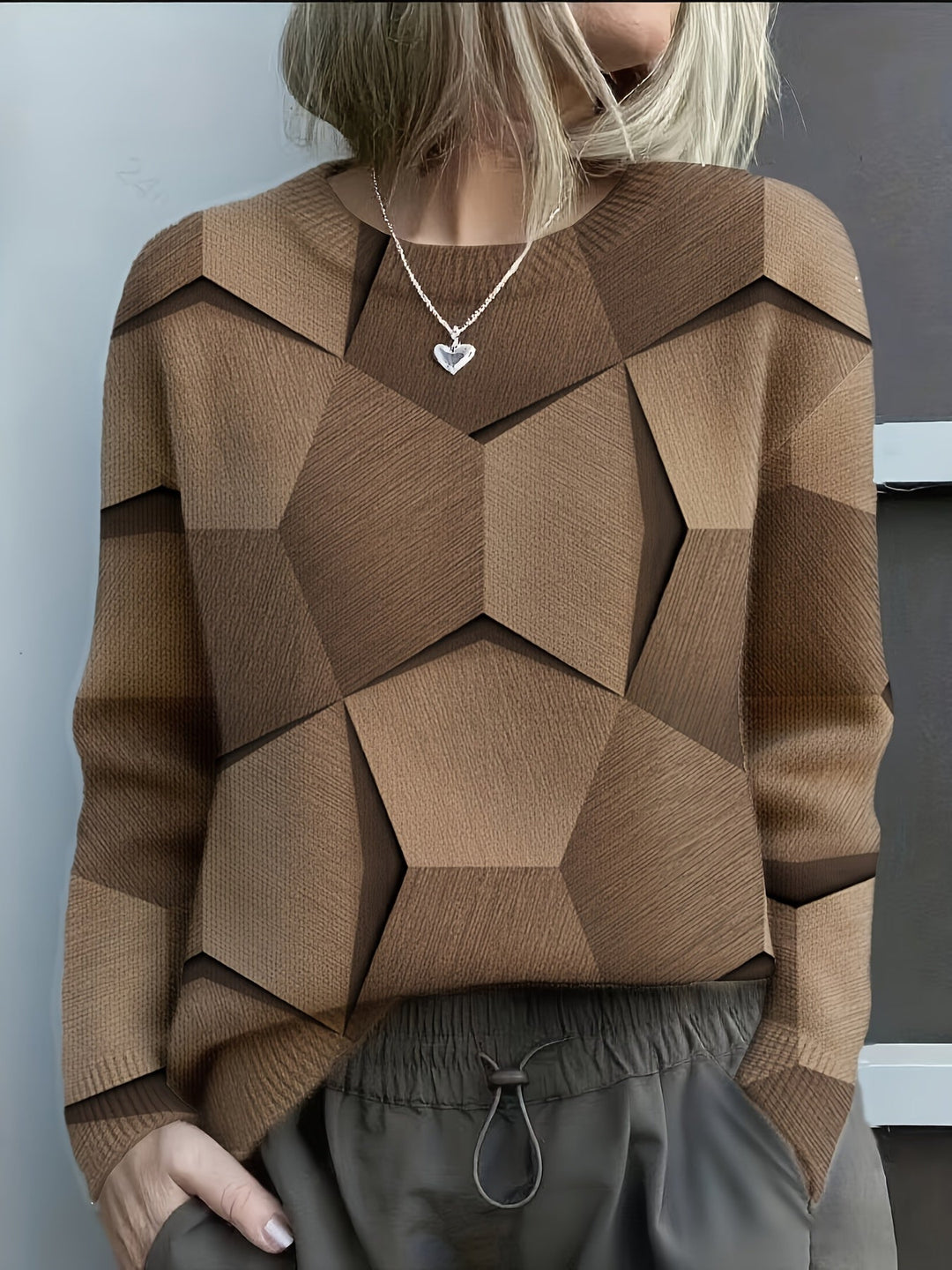 LUCIA – GEOMETRISK FARVEBLOKSTRIKKET SWEATER — 4