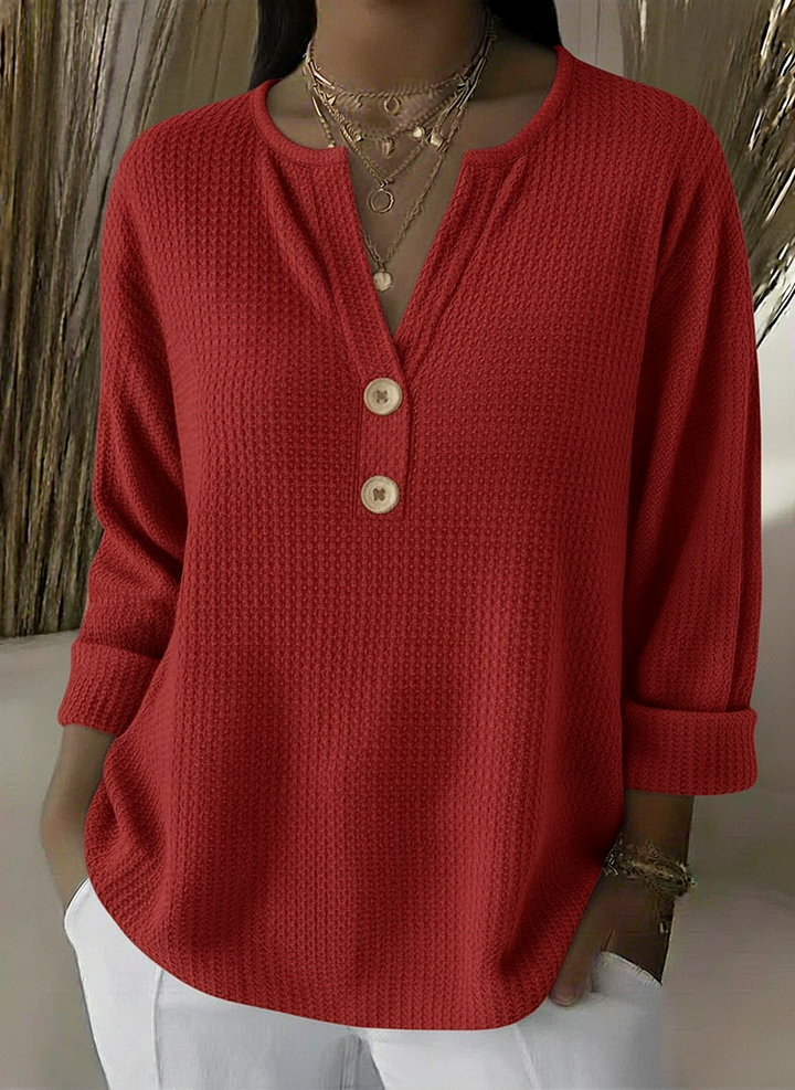 Lucinda™ | Henley Button Top — 3