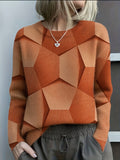 LUCIA – GEOMETRISK FARVEBLOKSTRIKKET SWEATER