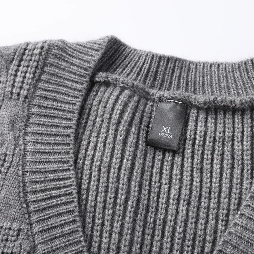 Freja Andersen | Herre varm tekstureret strikket V-hals Vest