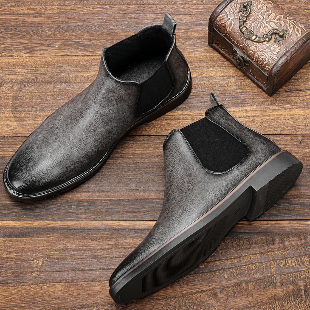 Mantova | Herre klassisk Retro Slip On Ankle læder Chelsea-støvler