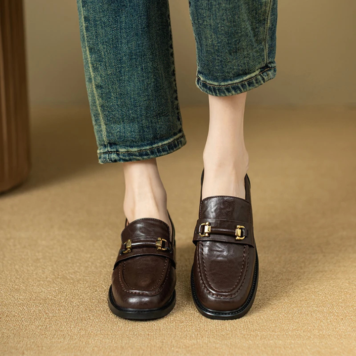 Montepulciano | Herre klassisk Slip On læder loafers med Metal Buckle